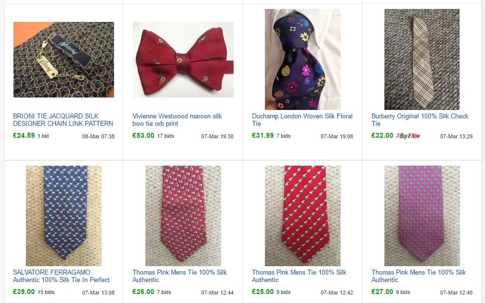 How to sell ties on ebay