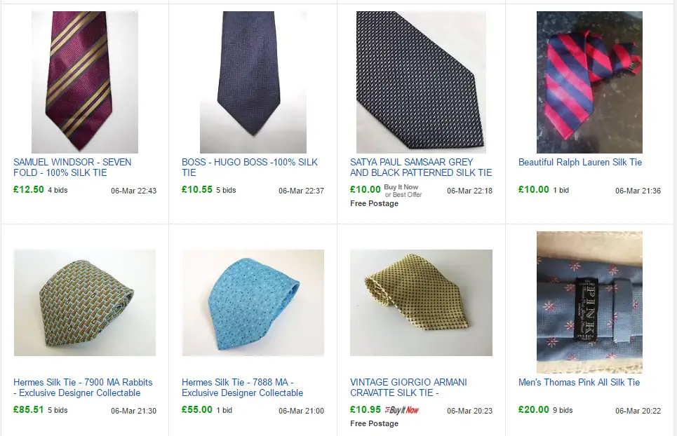 Ties On eBay