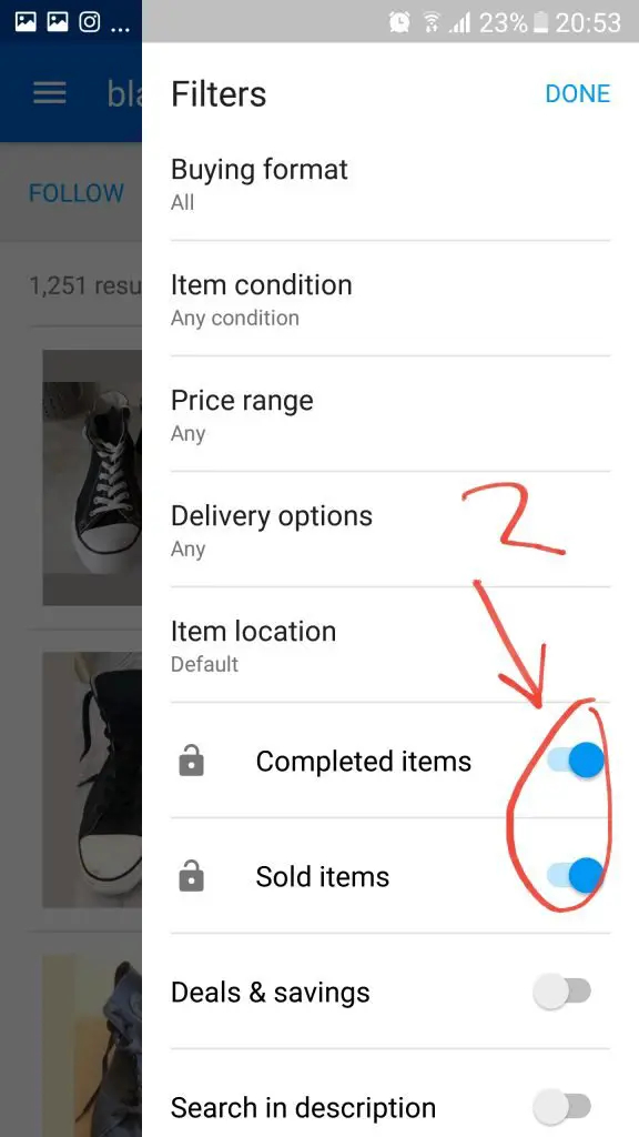 How to do completed listing search on ebay 2