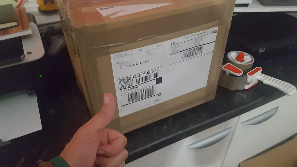 box ready for shipment to fba via ups