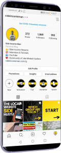 instagram profile on phone