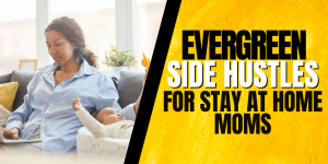 mom with baby working from home