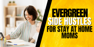 mom with toddler working from home