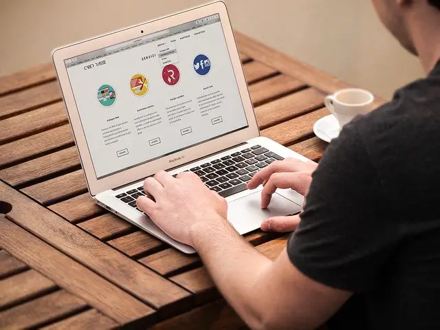 man working on laptop