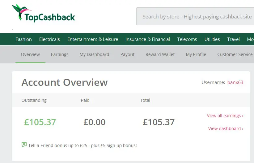 top cashback earnings